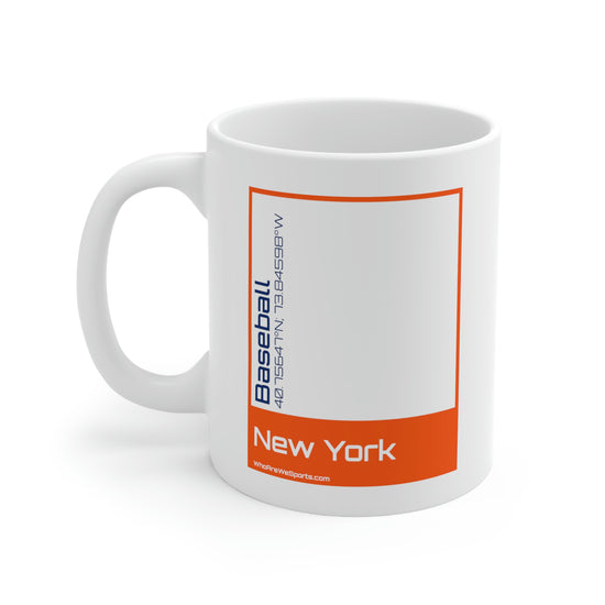 New York (N) Baseball Mug (Orange/Blue)